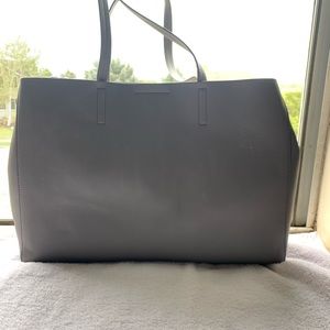 Banana Republic Grey Leather Tote Bag